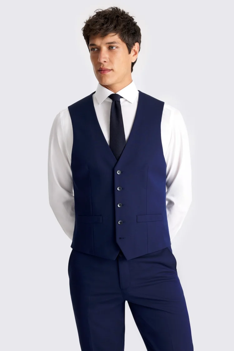 Tailored Fit Blue Waistcoat