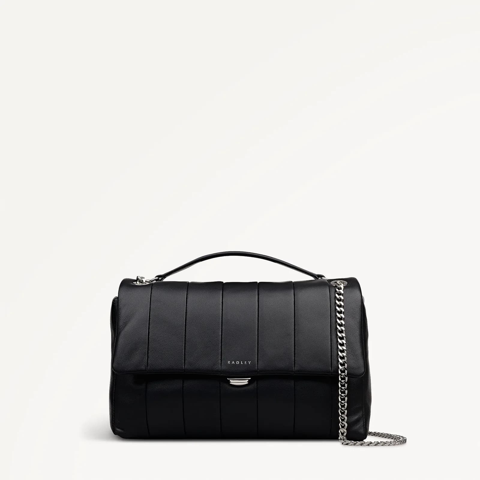 Burton Way Leather Small Flapover Cross Body Bag in Black