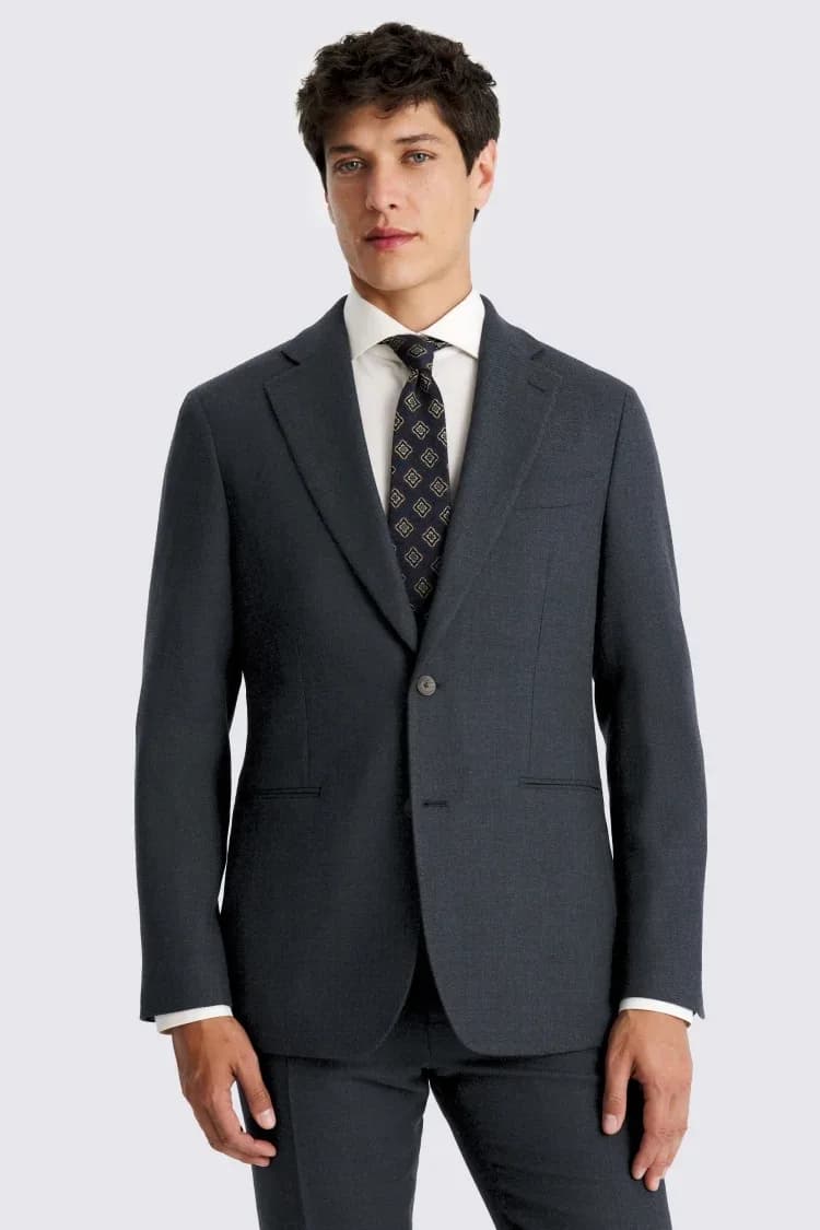 Tailored Fit Blue Twill Jacket