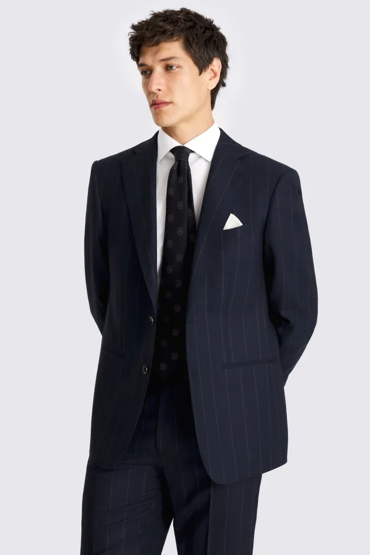 Regular Fit Navy Stripe Jacket