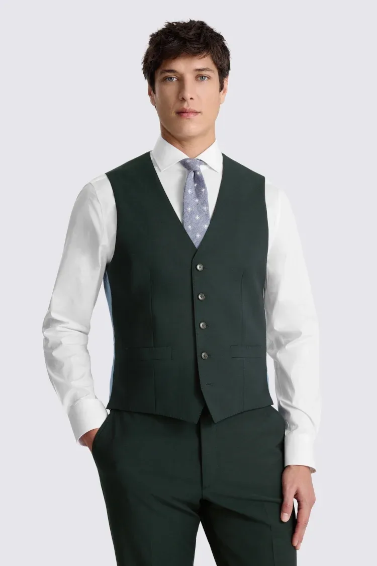 Tailored Fit Bottle Green Performance Waistcoat