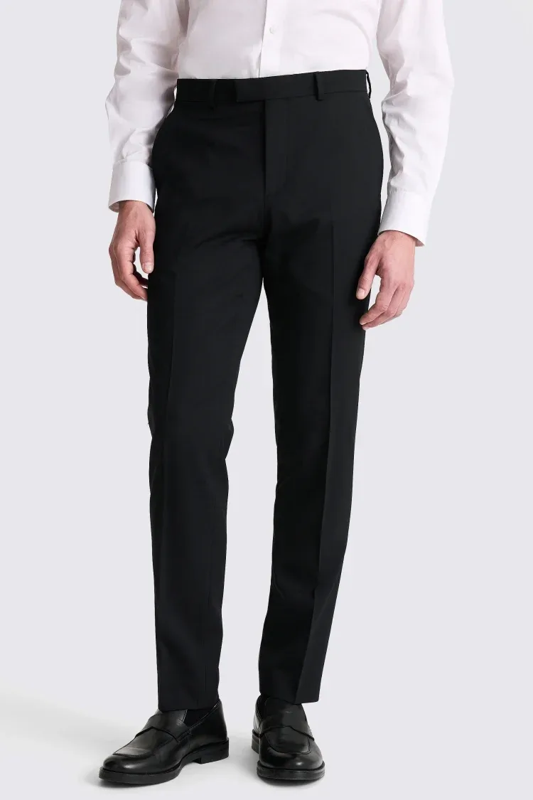 Tailored Fit Black Twill Eco Trousers