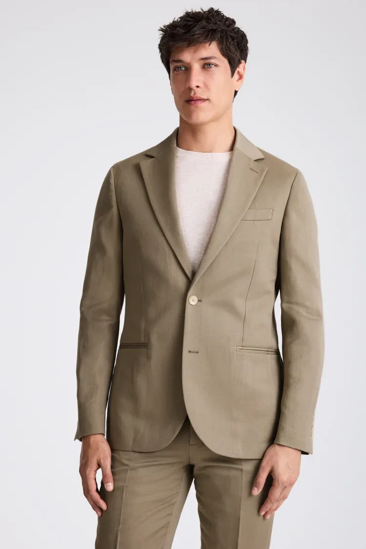 Tailored Fit Sage Linen Jacket
