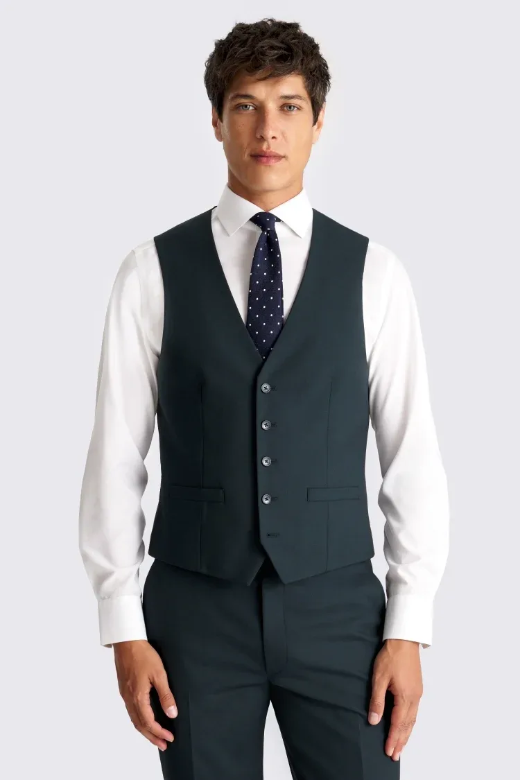 Slim Fit Teal Waistcoat